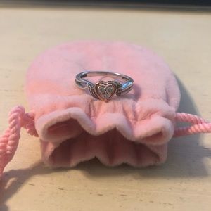 Rose Gold & Silver Heart Promise Ring